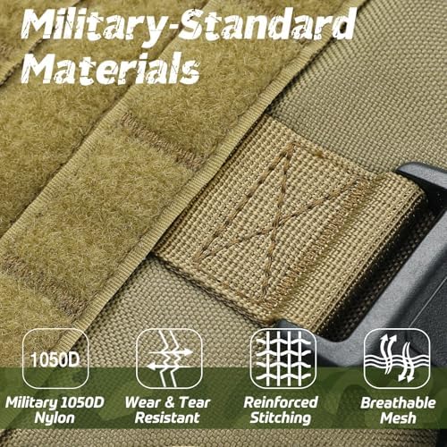 rabbitgoo Tactical Dog Harness for Medium, Heavy Duty Military No Pull Vest - Image 4