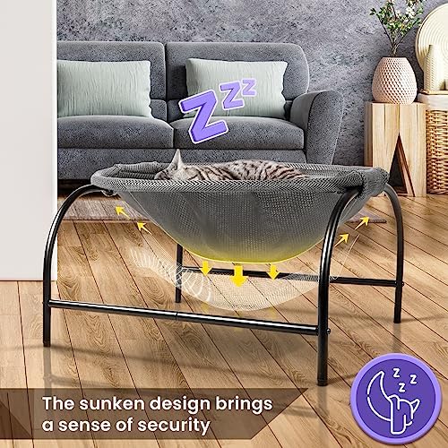 JUNSPOW Cat Bed Large Free-Standing Detachable Pet Hammock Cat Sleep - Image 2