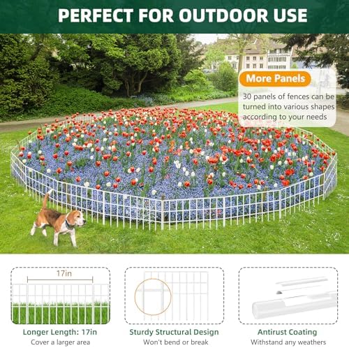 42.5ft x 13in Animal Barrier Fence, 30 Panels No Dig Garden Fence - Image 4