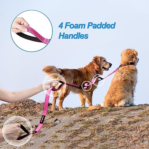 PetBonus Double Dog Leash, No Tangle Dual Leash, Reflective Walking Training - Image 3