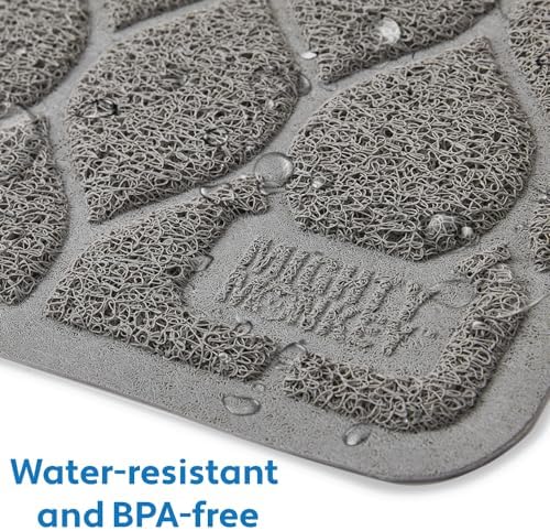 MIGHTY MONKEY Waterproof Cat Litter Box Mat, BPA Free, 35x23 Slate Gray - Image 3