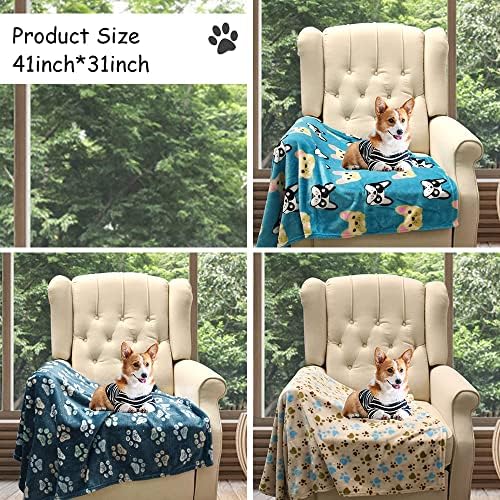 Rezutan Blanket for Large Dogs & Cats Soft Reversible Cute Paw 40"x31" - Image 6