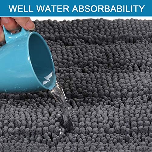 H.VERSAILTEX Bathroom Rugs Bath Rugs Non Slip Bath Mats Extra Thick Chenille - Image 5
