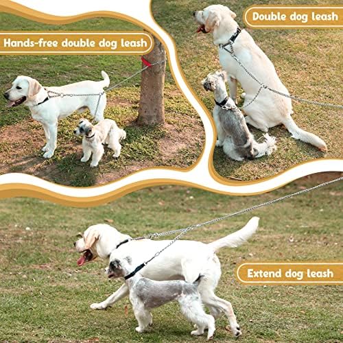 PETTOM Heavy Duty 2 Way Dog Lead Metal Chain Double Pet Clip Leash Coupler 360° - Image 5