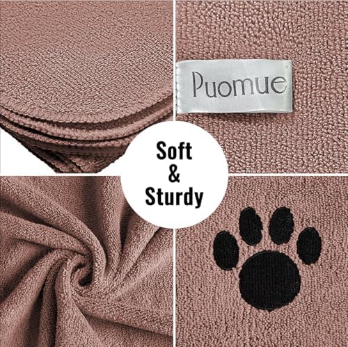Puomue Microfiber Dog Towels for Drying Dogs, Super Absorbent and Soft Pet - Image 2