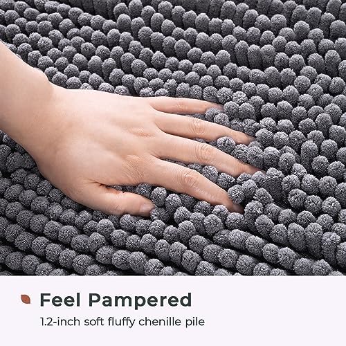 FRESHMINT Chenille Bathroom Rugs Non-Slip Bath Mat 32”x20”, Washable Soft - Image 3