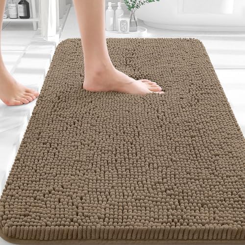 OLANLY Small Bathroom Rugs 30x18, Extra Soft Absorbent Chenille Bath Rugs by OLANLY