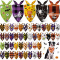 60 Pcs Halloween Dog Bandanas Bulk Pet Bibs Scarf, Pumpkin Large by Sanwuta