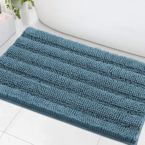 H.VERSAILTEX Bath Mats for Bathroom Non Slip Extra Thick Chenille Striped Bath by HVERSAILTEX