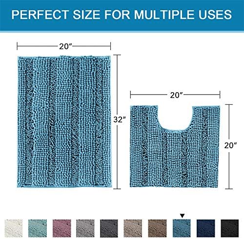 H.VERSAILTEX Bathroom Rugs Bath Rug Set 2 Piece Bathroom Contour Rug Toilet Mat - Image 2