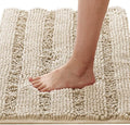 H.VERSAILTEX Bath Mats for Bathroom Non Slip Thick Chenille Striped Bath Rug by HVERSAILTEX