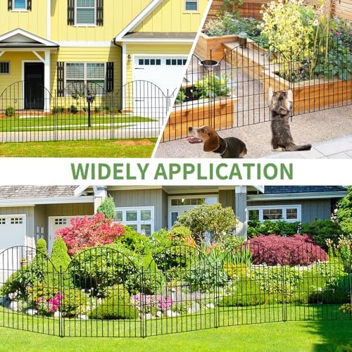 10 Panels No Dig Decorative Outdoor Garden Fence, 32in x23.6ft - Image 4