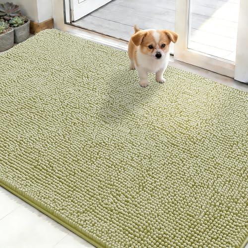 OLANLY Dog Door Mat for Muddy Paws 50x30, Super Absorbent Chenille Mud Mat by OLANLY