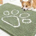 OLANLY Dog Door Mat for Muddy Paws 47x20, Paw Print Design Chenille Mud Mat by OLANLY