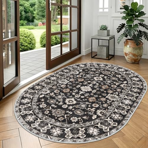 3x5 Oval Area Rug Washable Floor Mat by NYZEL