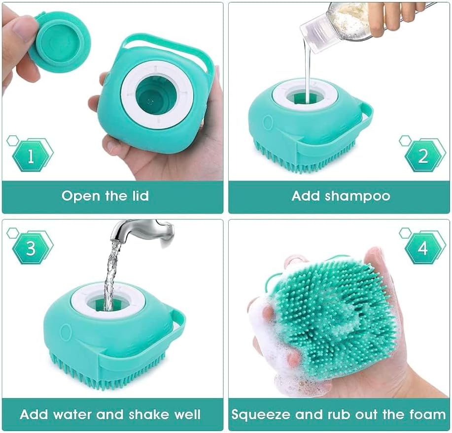 Pet Bath Massage Brush Puppy Dog Cat Grooming Cleaning Soft - Image 4