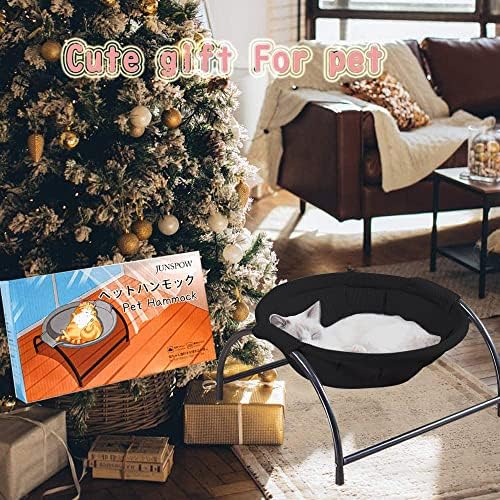 JUNSPOW Cat Bed Sleeping Cat Hammock, 16.9in x 16.9in x 9.5in - Image 6