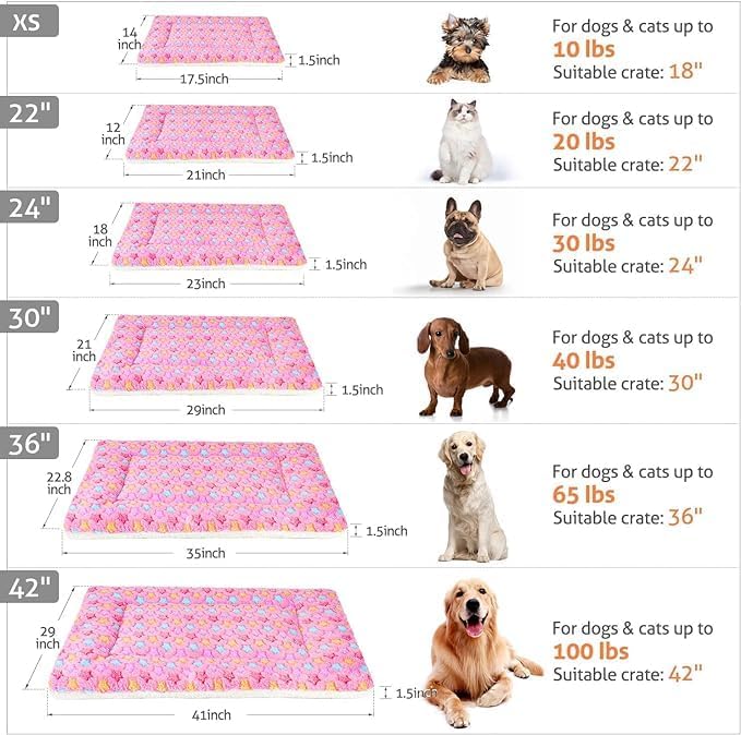 Mora Pets Dog Crate Pad Bed Ultra Soft Pet Mat Star Print Pink 29 x 21 Inch - Image 6