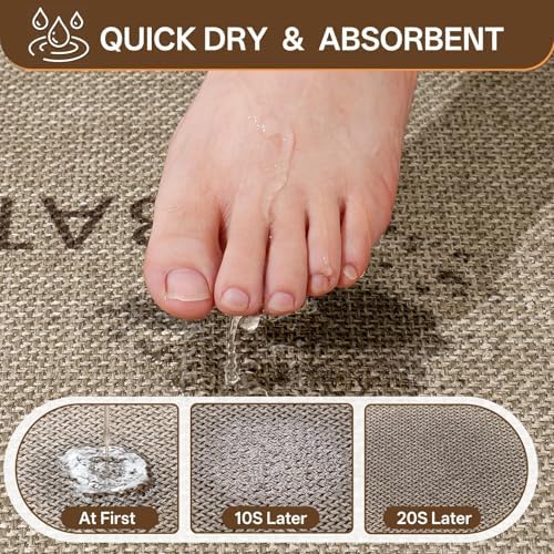 Bath Mat Non Slip, Quick Dry Bathroom Rug Under Door - Image 5
