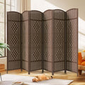 JOSTYLE Rattan Room Divider, 6-Panel Folding Privacy Screen 6ft. Extra Wide by Jostyle