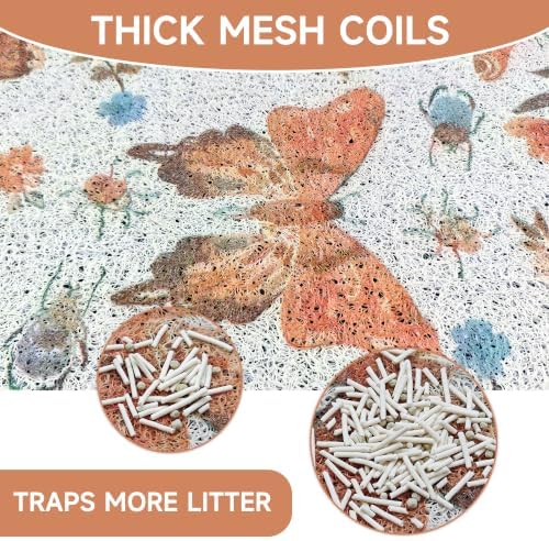 Cat Litter Mat, Traps 100% Cat Litter, Non-Slip Litter Box Trapping Mat - Image 2