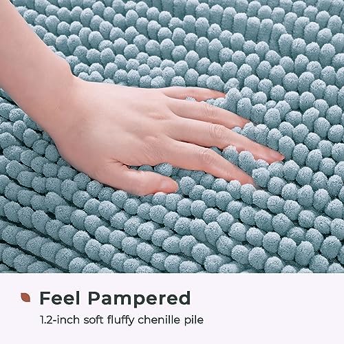 FRESHMINT Chenille Bathroom Rugs Mat 32”x20”, Non-Slip Bath Mat - Image 3