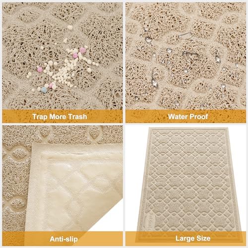 35x24 Inch Large Cat Litter Box Mat, Scatter Control, Waterproof - Image 5