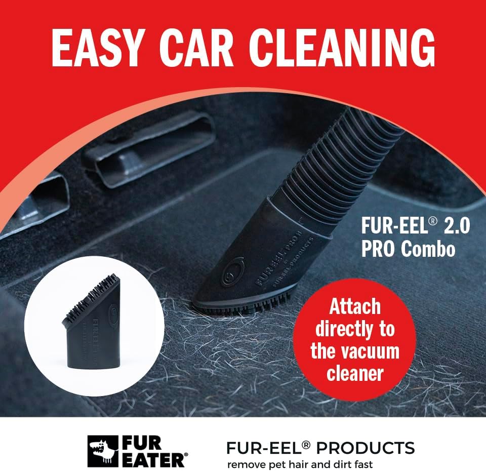 FUR-EEL PRO 2.0 Pet Hair Vacuum Attachment, Rubber Pet Hair Remover - Image 2