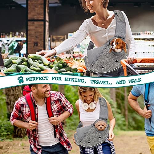 PetAmi Small Dog Sling Carrier, Puppy Cat Hands-Free Purse, 10 lb - Image 6