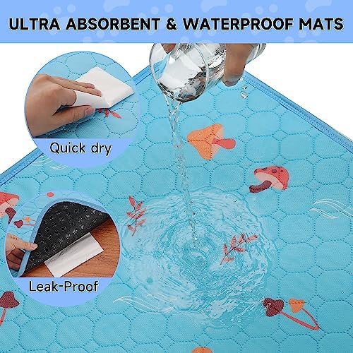 Sunheir Washable Pee Pads for Dogs, Waterproof Non-Slip Wee Wee Pad, Absorbent - Image 3