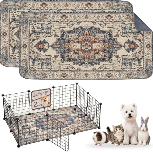 Washable Guinea Pig Pee Pads, Reusable Guinea Pig Cage Liner 2 Pack by Verdasun