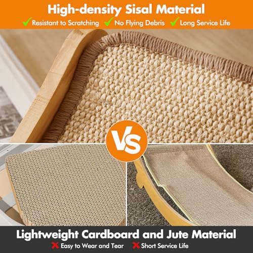 Sisal Cat Scratcher Bed for Indoor Cats Large Cat Scratching Post Scratch Pad - Image 5
