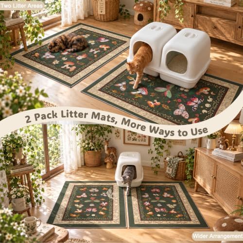 Bienbee Cat Litter Mat, 2 Pack 33" x 22" Machine Washable - Image 5