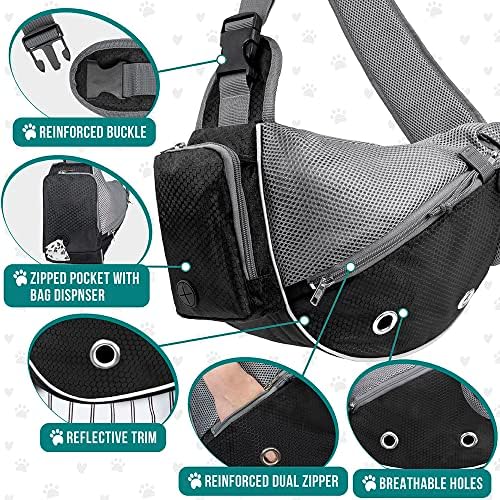 PetAmi Small Dog Sling Carrier, Puppy Cat Hands-Free Purse, 5 lb - Image 4