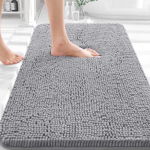 OLANLY Bathroom Rugs 35x24, Extra Soft Absorbent Chenille Bath Rugs by OLANLY