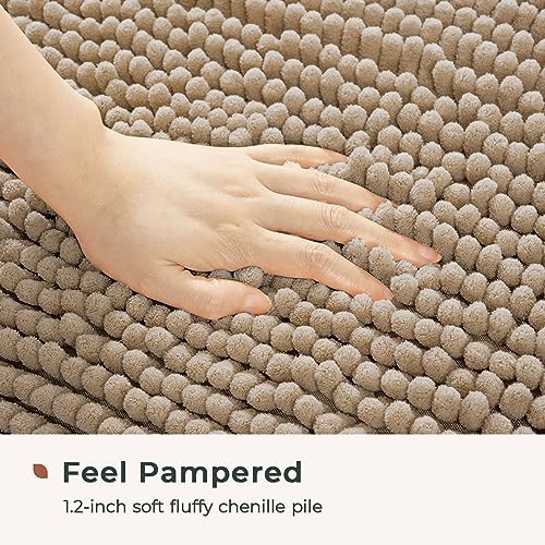 FRESHMINT Chenille Bath Rugs Extra Soft and Absorbent Microfiber Shag Rug - Image 3