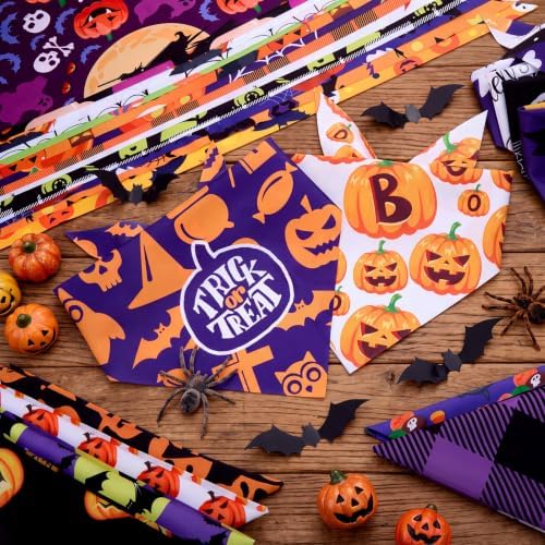 60 Pcs Halloween Dog Bandanas Bulk Pet Bibs Scarf, Pumpkin Large - Image 4