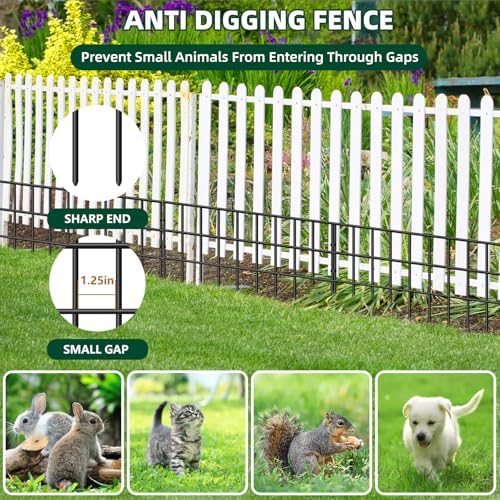 10 Panels Animal Barrier Fence, 14ft x 13in No Dig Garden Fence - Image 6