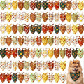 Preboun 100 Pcs Fall Paw Print Dog Bandanas Bulk, Autumn Thanksgiving Party by Preboun