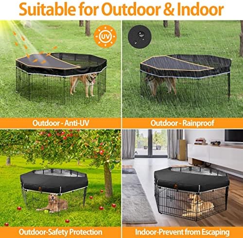 PJYuCien Playpen Top Cover for 24'' Width 8 Panel Pen, Hook Connect - Image 7
