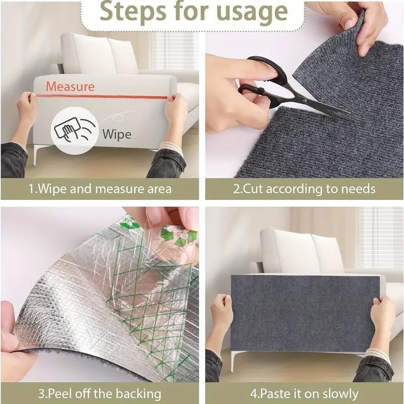 Cat Scratch Furniture Protector Mat DIY Cat Scratch Pad Self-Adhesive, Pet - Image 5