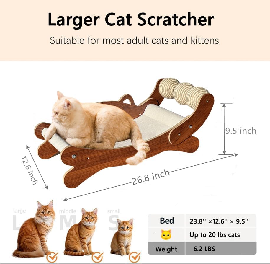Cat Scratch Pad with Replacement Scratching Felt, Large Cat Scratcher Bed - Image 2