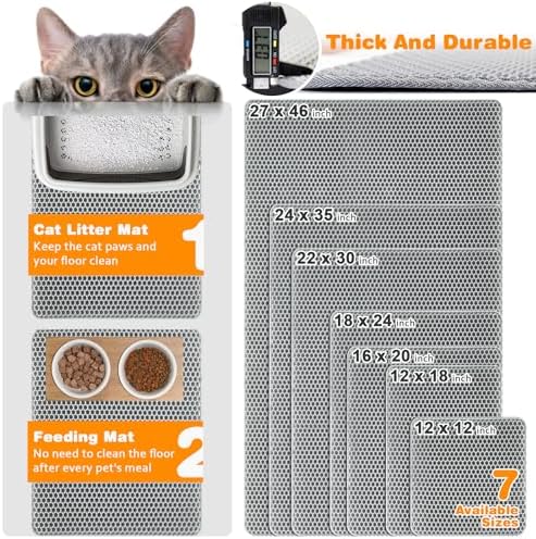Cat Litter Mat 27"x46", Double Layer EVA litterbox Mat - Image 2