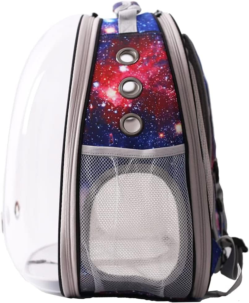 Galaxy Blue Cat Bubble Backpack, Back Extension Space Capsule Astronaut Clear - Image 5