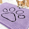 OLANLY Dog Door Mat for Muddy Paws 30x20, Paw Print Design Chenille Mud Mat by OLANLY