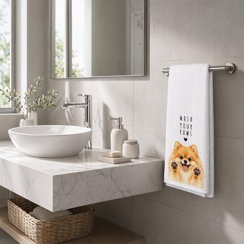 Pom Kitchen Towel, Hand Towel, Pomeranian Gifts - Image 4