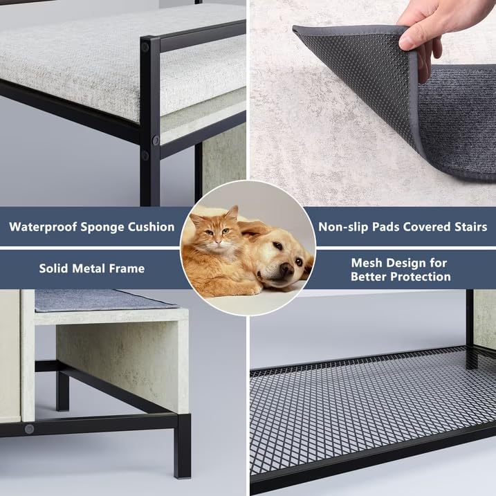 BOSSIN Pet Window Perch with Stairs and 3 Drawers Large Bunk Bed - Image 2