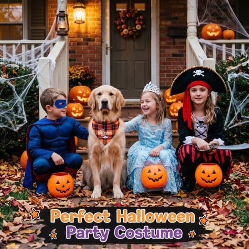 60 Pcs Halloween Dog Bandanas Bulk Pet Bibs Scarf, Pumpkin Large - Image 6