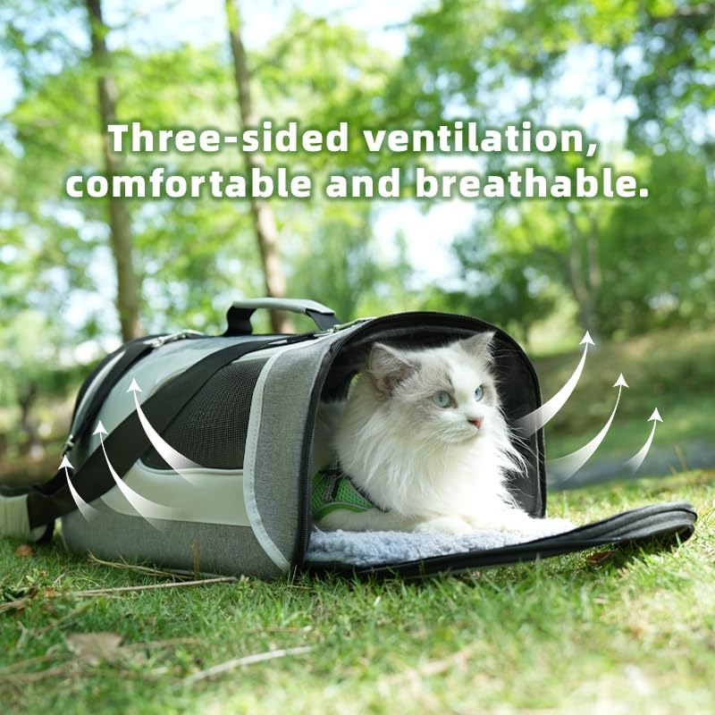 YUNIQUE Cat Carrier Soft for Pets Up to 15 Lbs, Airline Approved Collapsible - Image 4