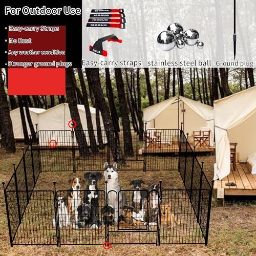 Dog Playpen Outdoor for Medium/Large Dogs 36'' High, 4 Add-on Heavy Duty Dog - Image 3